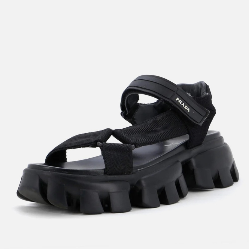 Prada Black Chunky Sandals size 38.5